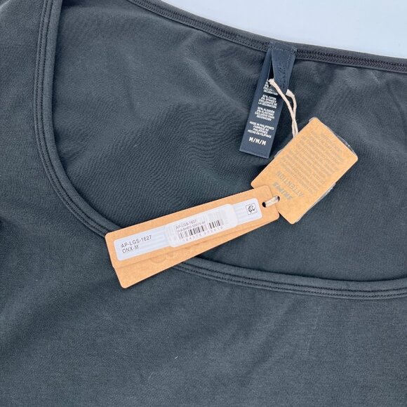 Skims Long Sleeve Scoop Neck Tee Size M Black Washed Onyx Cotton Stretch - Picture 6 of 8